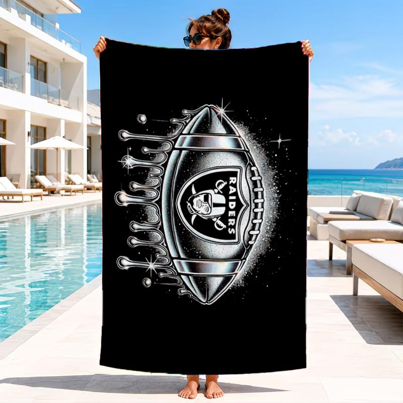 Football Club Emblem Beach Towel, Microfiber Beach Towel, Perfect For Pool, Beach, Travel, Home Decor Beach Party Fan gifts