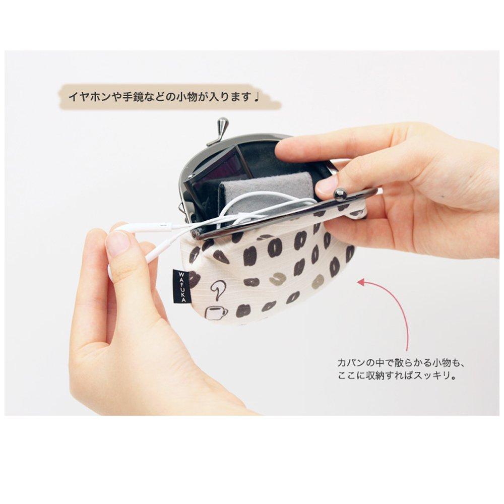 Wabunka Furoshiki Japanese Accessory Clasp Pouch Tomato Dot (3.3 inches, Pattern)