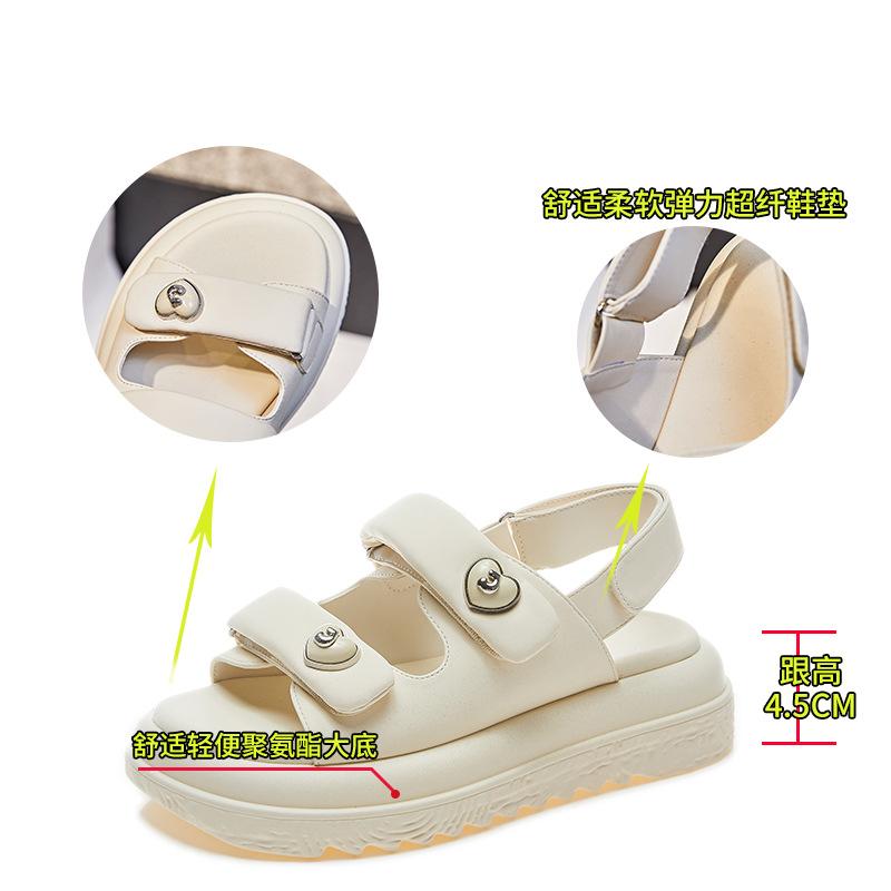 New Velcro Sandals Women's Shoes 2025 Summer Muffin Bottom Sports Sandals Casual Versatile Sandals Fashion