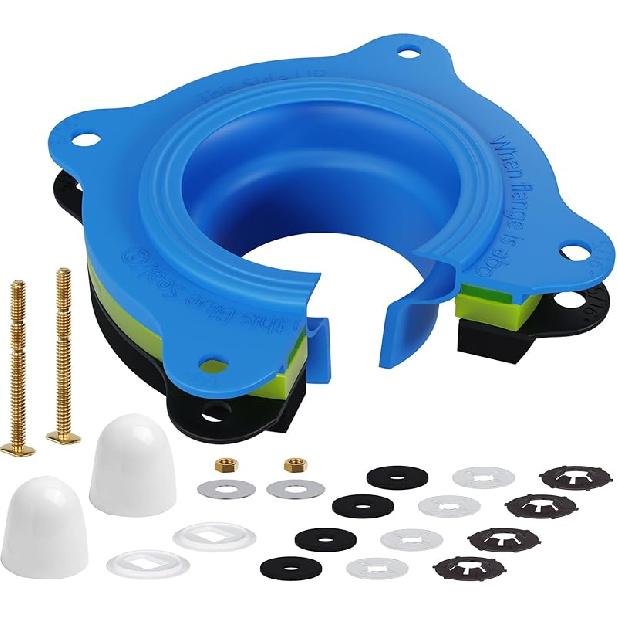 Ремонтный комплект для фланца унитаза, Универсальные детали уплотнения для воскового уплотнения, Резиновое уплотнительное кольцо, Безвосковой комплект для замены уплотнения чаши унитаза, Включает гайки премиум-класса,