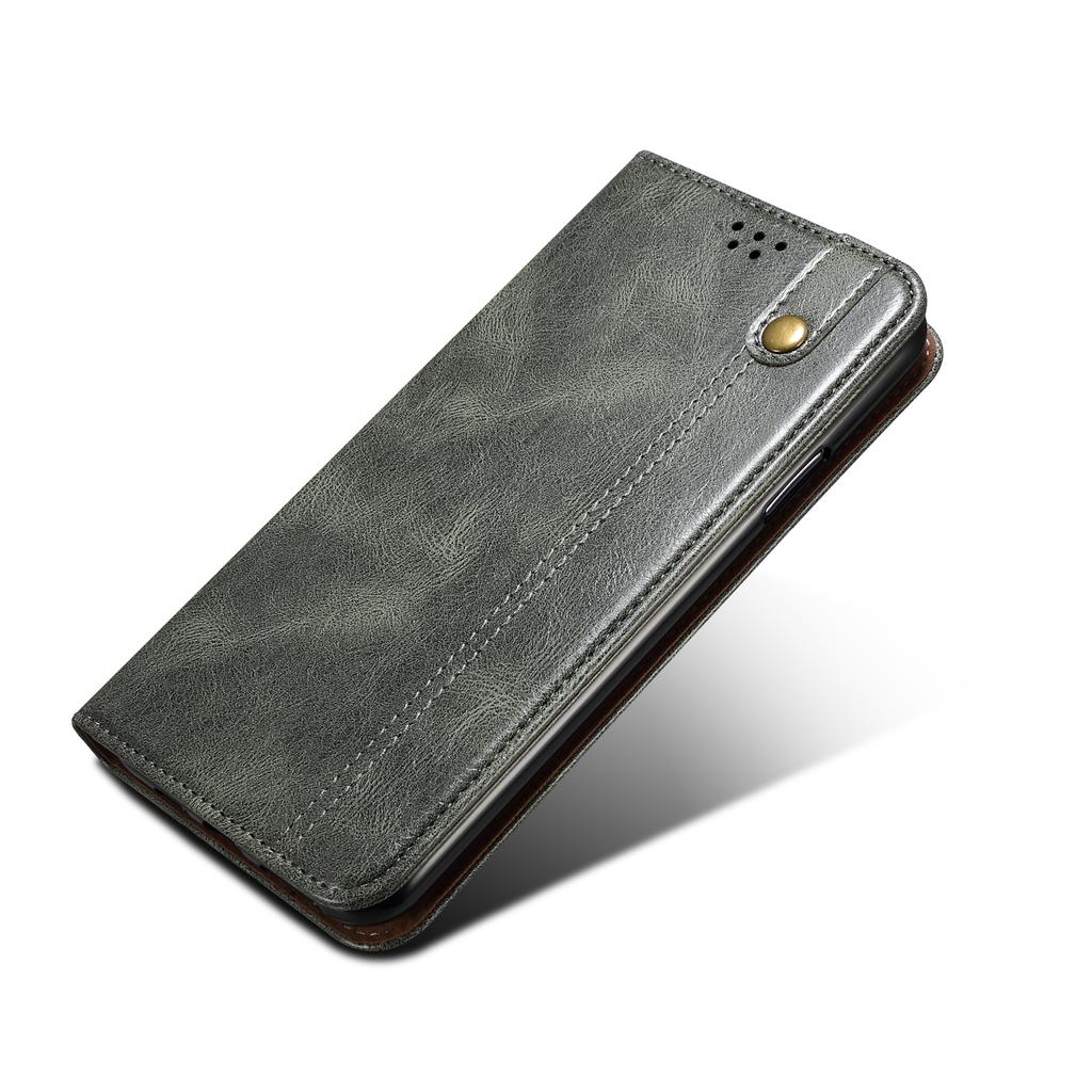 For Oppo Reno10 Pro 5G (Global) Waxy Crazy Horse Texture Cell Phone Cover PU Leather Wallet Stand Case