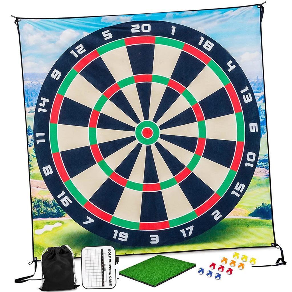Golfing Chipping Game with Sticky Balls and Darts Chipping Practice Mat for Indoors Outdoors Games