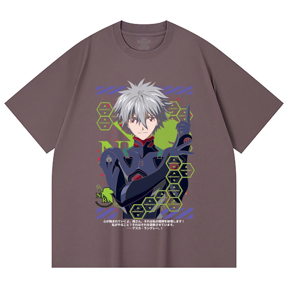 230 Gsm 100% Cotton Evangelion V5 Kagoru Print Unisex Heavy Cotton T Shirt