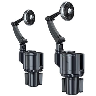 12/24V Car Air Cooling Fan Ventilation Water Cup Holder Cooling Fan with Light Vehicle Cooling Drinks Container Auto Accessories