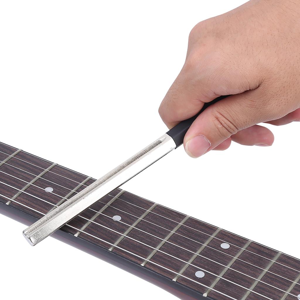 2Pcs Guitar Fret Dressing File Hex Stainless Steel Polishing Rod for Stringed Instruments