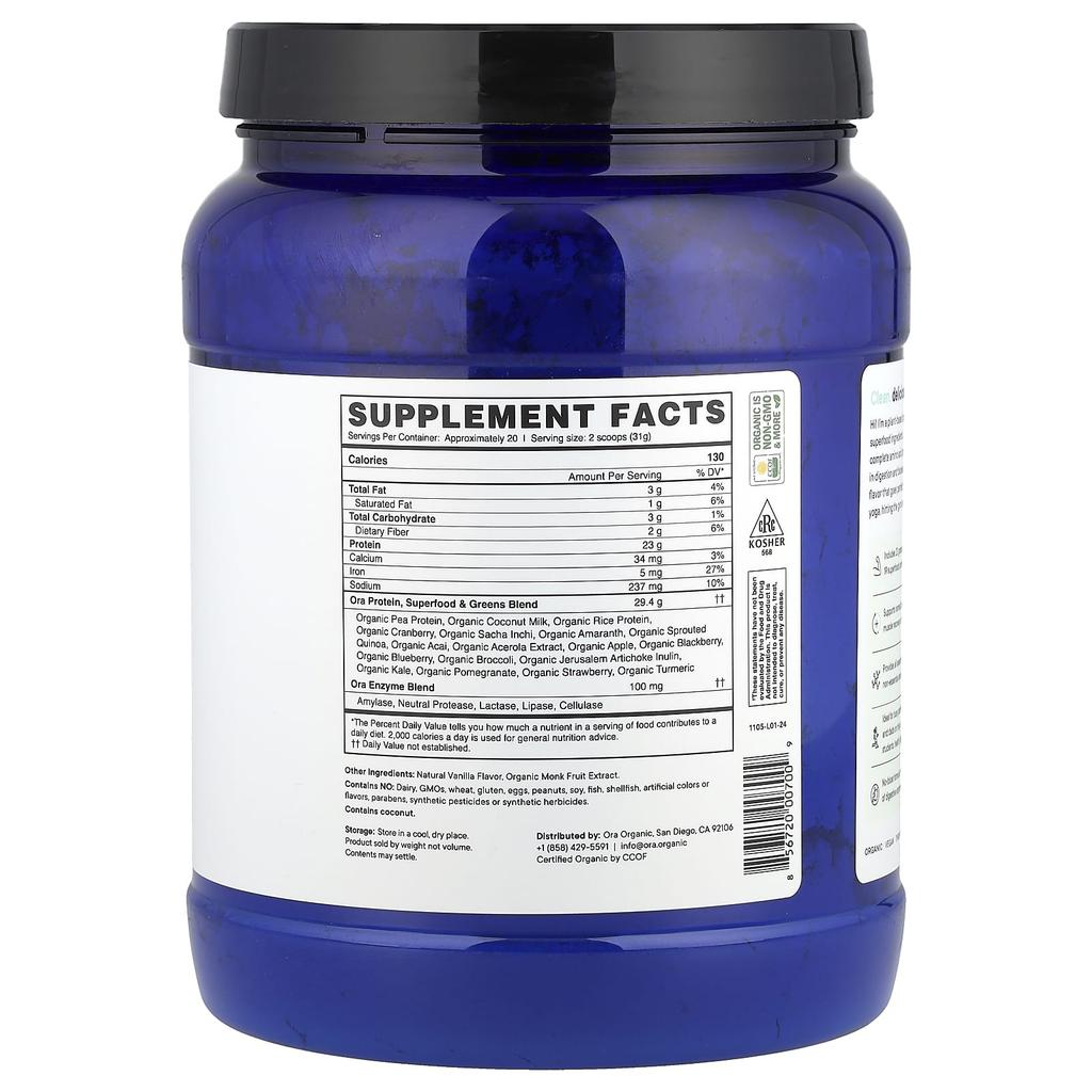 Tak chudy i tak czysty, Superfoodowe białko roślinne, Smak waniliowy, 600G (21.2 uncji)