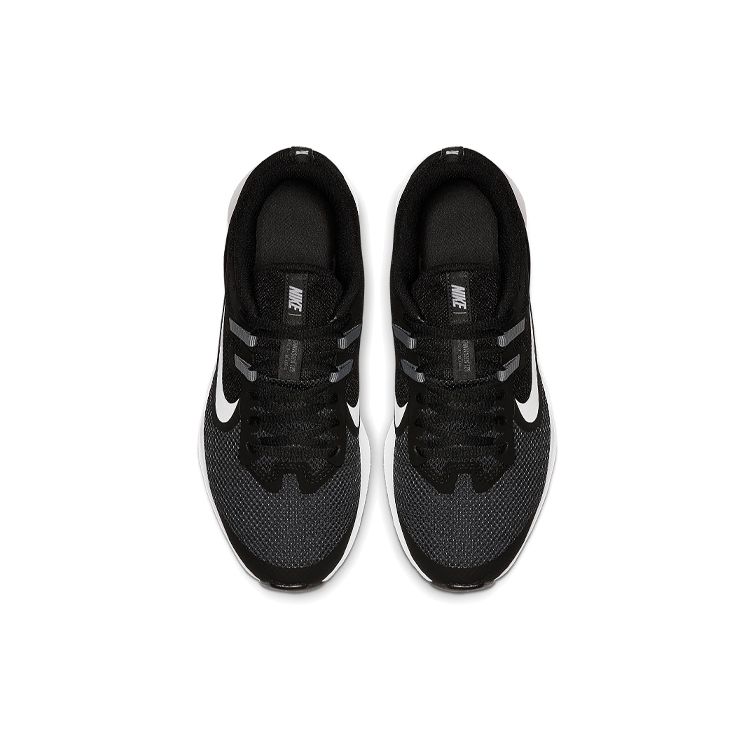 Nike Downshifter 9 Woven Durable Low-Top Kids Running Shoes Kids Sneaker Black White AR4135-002