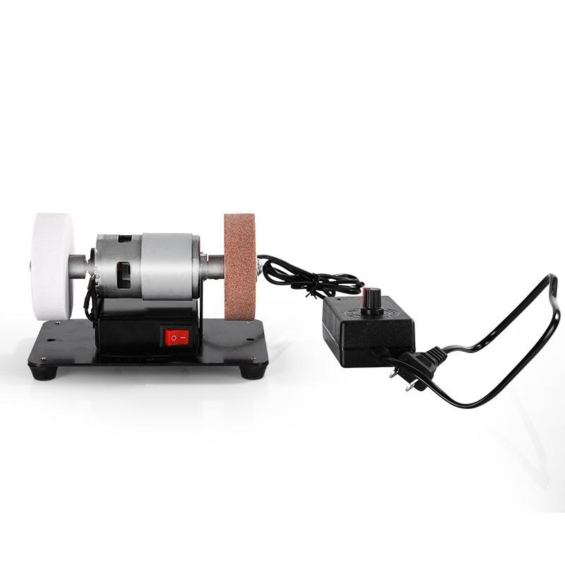Multi-functional Desktop Mini Grinding Machine: Electric Knife Sharpener, Rust Remover & Polisher with Coarse and Fine Double Sanding Wheels