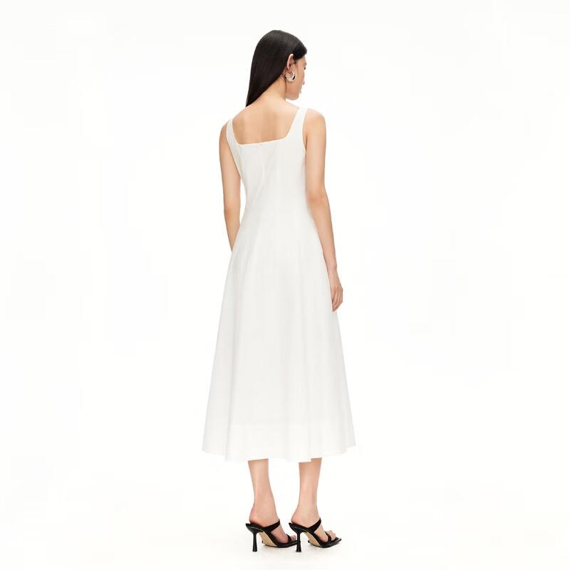 Veromoda 2025 Summer Cotton Blend Square Neck Maxi Dress