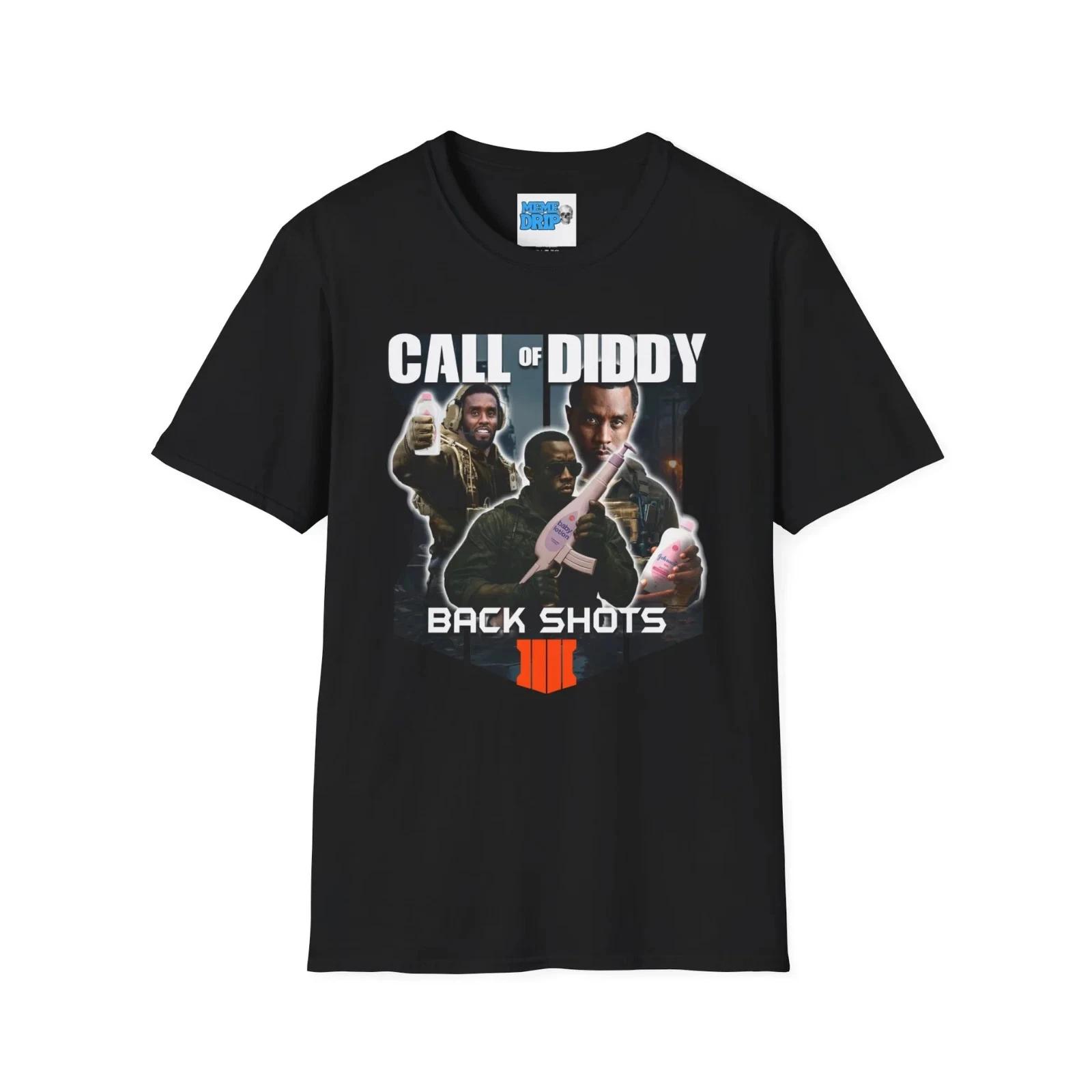 Call of Diddy Meme T-Shirt, Funny Rap Parody Tee, Dark Humor Graphic Shirt 3XL