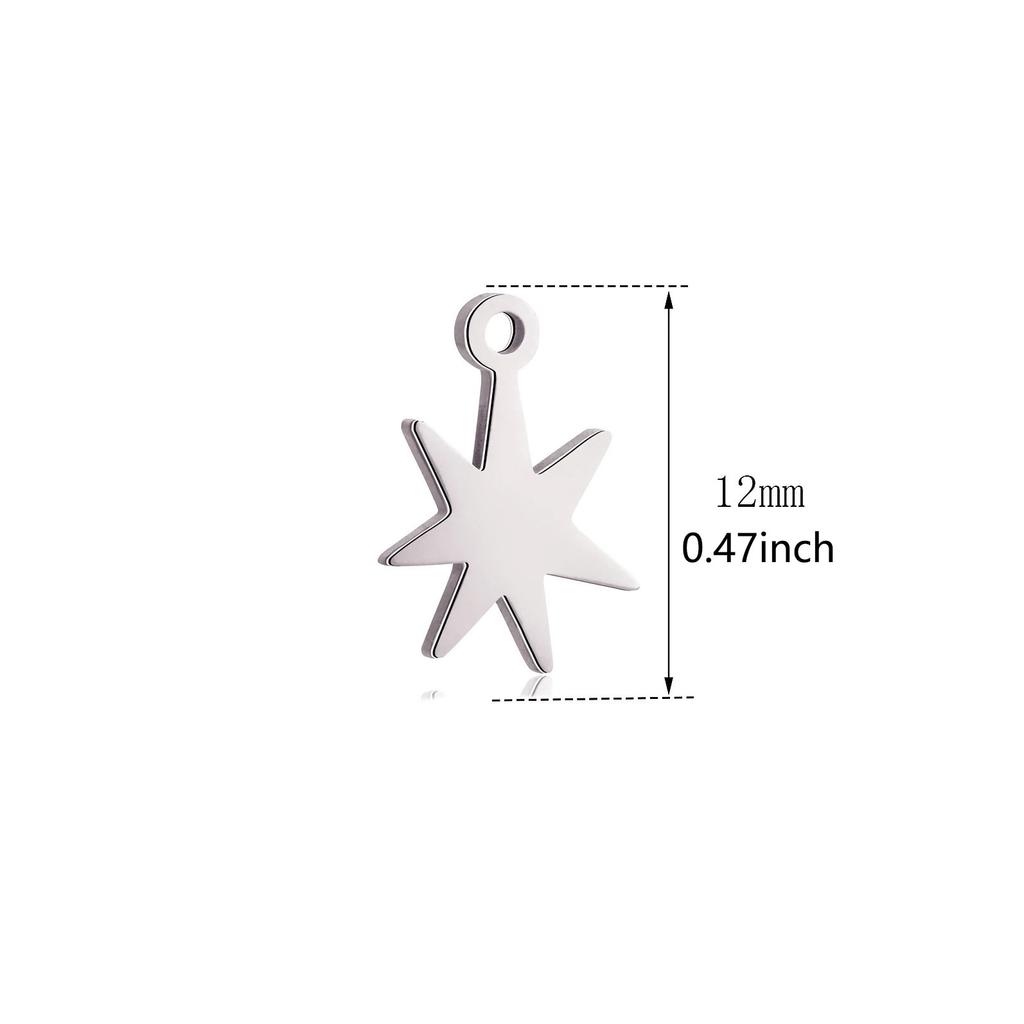 1pc Mini Star Moon Charms For Making Necklace Bracelet Pendants Findings stainless steel Flower Love Charm DIY Handmade Jewelry