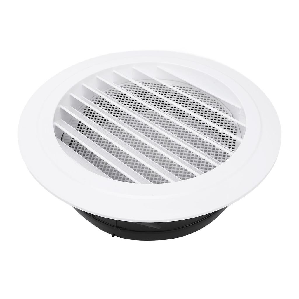Capac Ventilare Rotund 200mm Plastic ABS Alb Grilă de Ventilare cu Lame Înclinate pentru Baie Bucătărie Birou