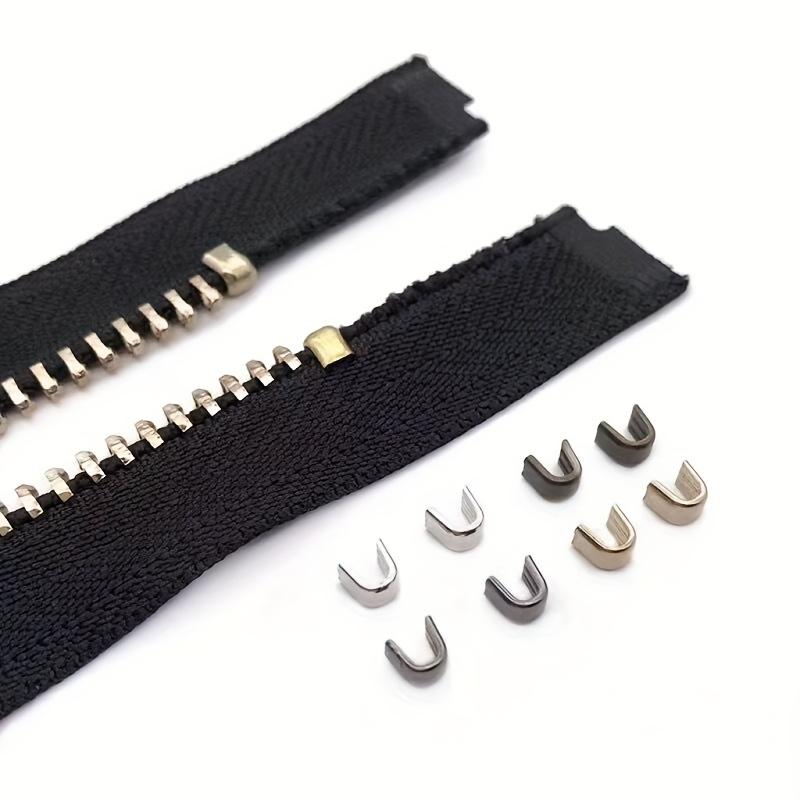 5# U-Shaped Zipper Repair Part Anti-Lost Zipper Head Clothing Bag Closure Card Stop Repair Accessory Prevent Zipper Breakage