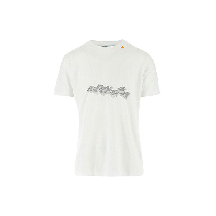 OFF WHITE SS21 T Shirts Men's White Crew Neck Moderate Straight Fit OWOMAA027R20185010