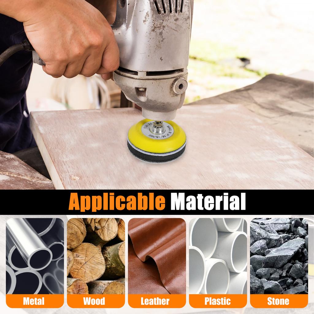 100Pcs 3inch75mm Sanding Discs Pad with 2Pcs Sanding Sponge Buffing Blocks 80-3000 Grit for Drill Grinder Rotary Tools Attachmen