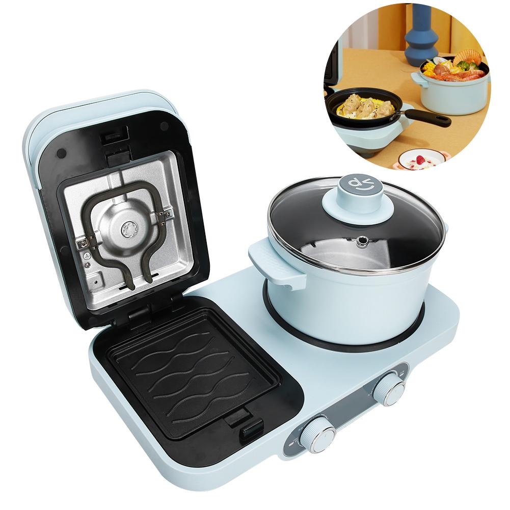 Blue Sandwich Breakfast Making Machine Multifunctional Waffle Maker