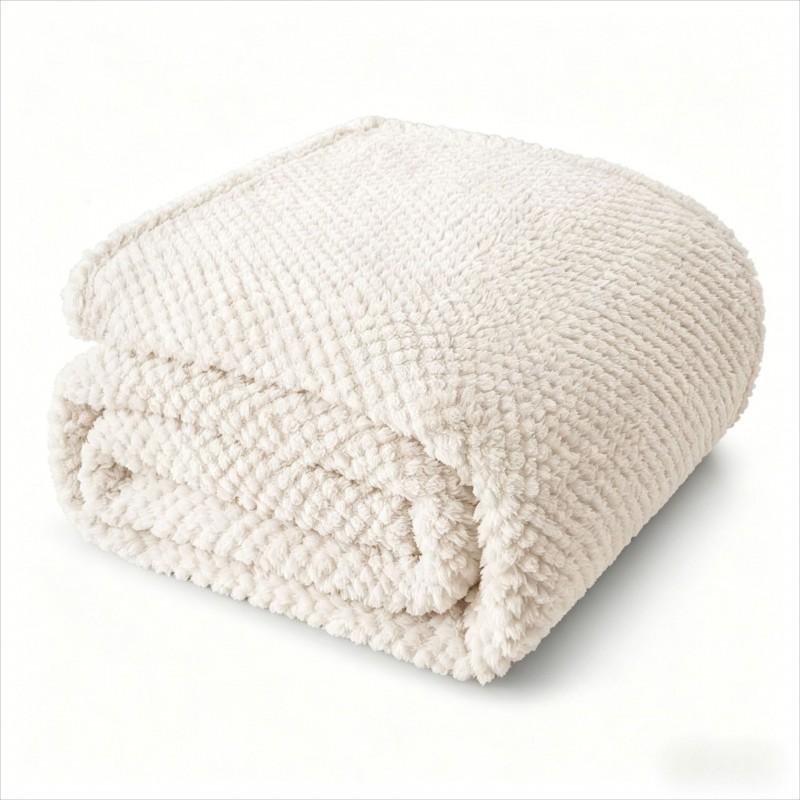 Soft Fleece Throw Blanket Sofa Bed Office Nap Lightweight Warm All Season Use