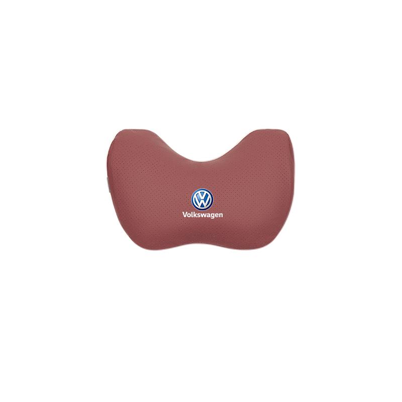 Car Seat Safety Headrest Pad Auto Emblem Neck Pillow For VW Golf T‑Roc Tiguan Polo ID.4 ID.7 Passat T‑Cross Taigo Atlas Beetle