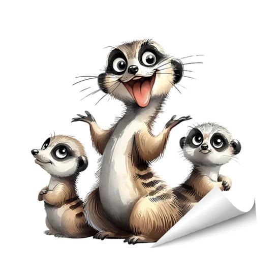 Adesivos Estáticos para Janela Animais Engraçados em Desenho Animado Decalque de Janela Reutilizável Adesivo Impermeável Removível para Quarto Escritório Casa Portas de Vidro Decoração de Janela