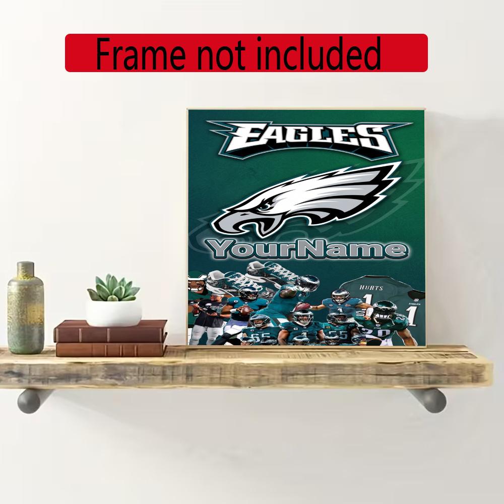 Philadelphia Eagles Customize Your Name Diamond Painting Round Diamond Diy Frameless Holiday Artwork Suitable For Home Office Wall Decoration