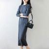 Women Sweater Dress 100% Wool MODERN NEW SAGA O-neck Knit Long Pullover Winter Jumpers Wool Long Dress Female