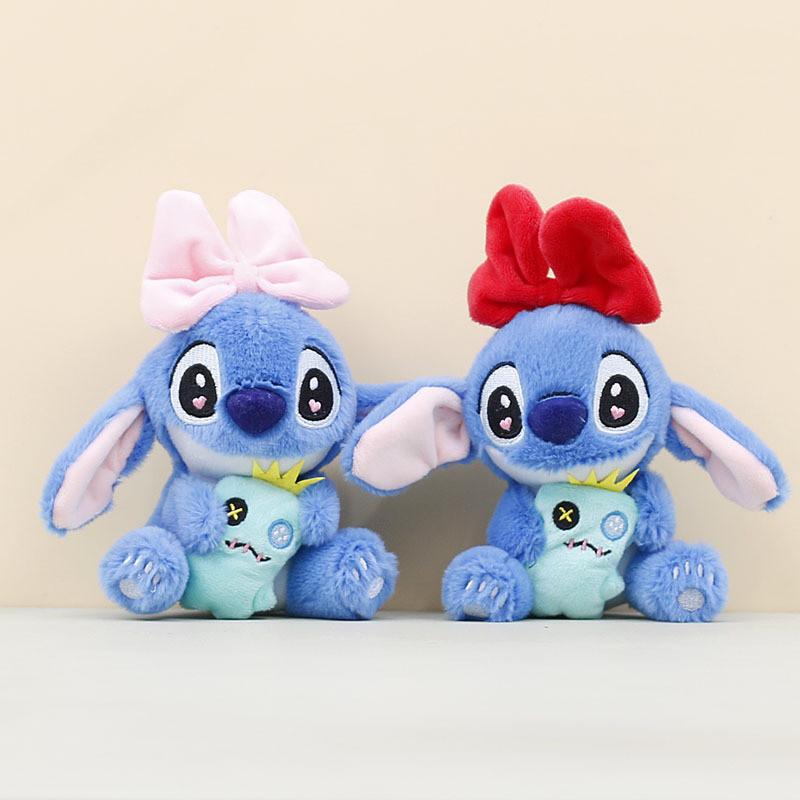 Bow Lilostitch Stitch Dress Up Plush Toy Cartoon Doll Keychain Pendant Backpack