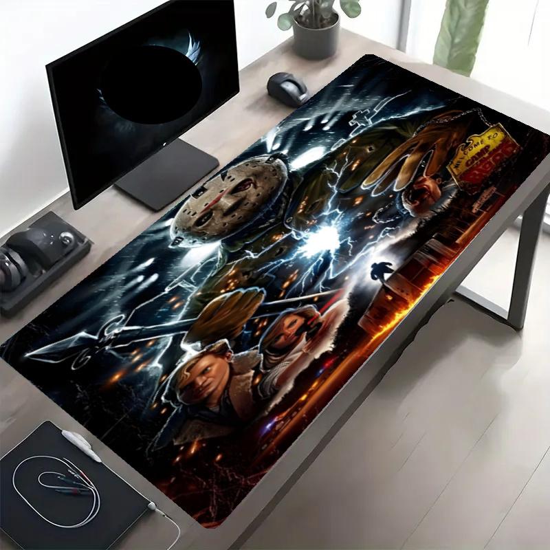 Jason Voorhees Print Mouse Pad, Anti‑Slip Desktop Keyboard Mat, for PC Laptop Gaming Working Daily Use, Cool Festival Birthday Gift