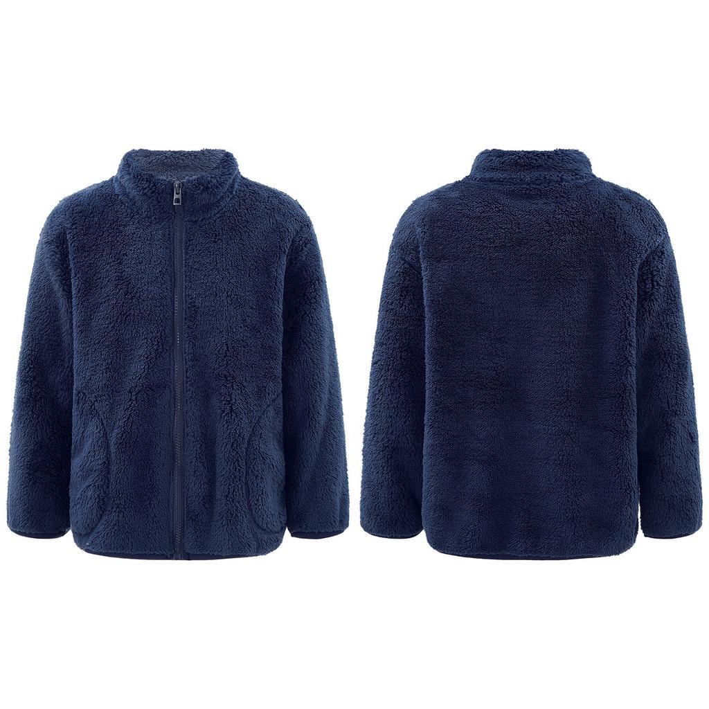 Kids Boys Girls Stylish Clothing Long Sleeve Stand Collar Zipper Closure Front Jacket Outerwear