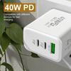 USB Type C Charger PD 40W Quick Charge Fast Charging Mobile Phone Wall Adapter for iPhone 16 Pro Samsung Xiaomi Power Adapter