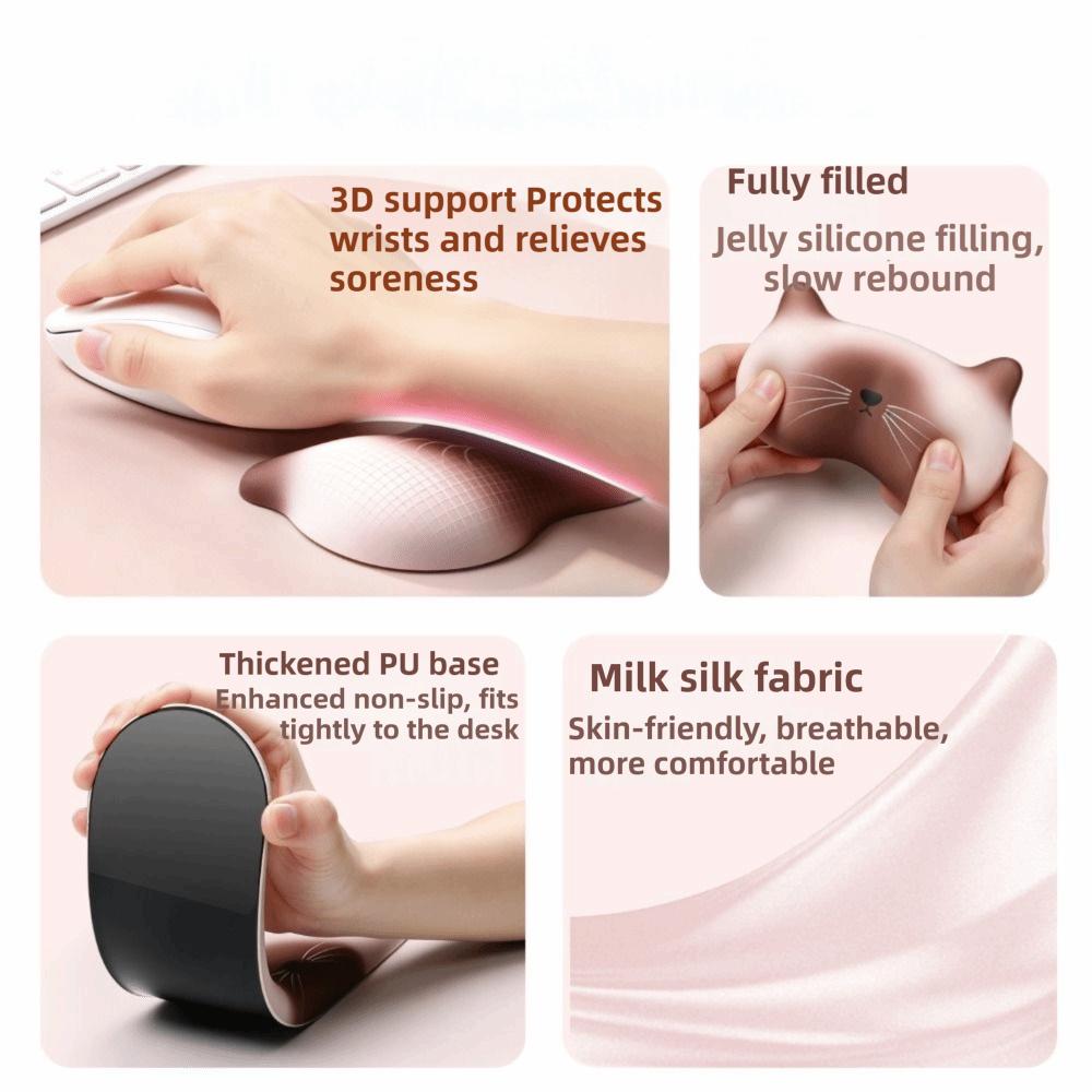 Ergonomic Ergonomic Mouse Pad Non-Slip Base Keyboard Wrist Cushion Silicone Wrist Rest Pad Home