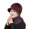 New Arrival Elderly Women's Hat Plush Lining Warm Short Brim Beret, Mother Grandma Knitted Hat