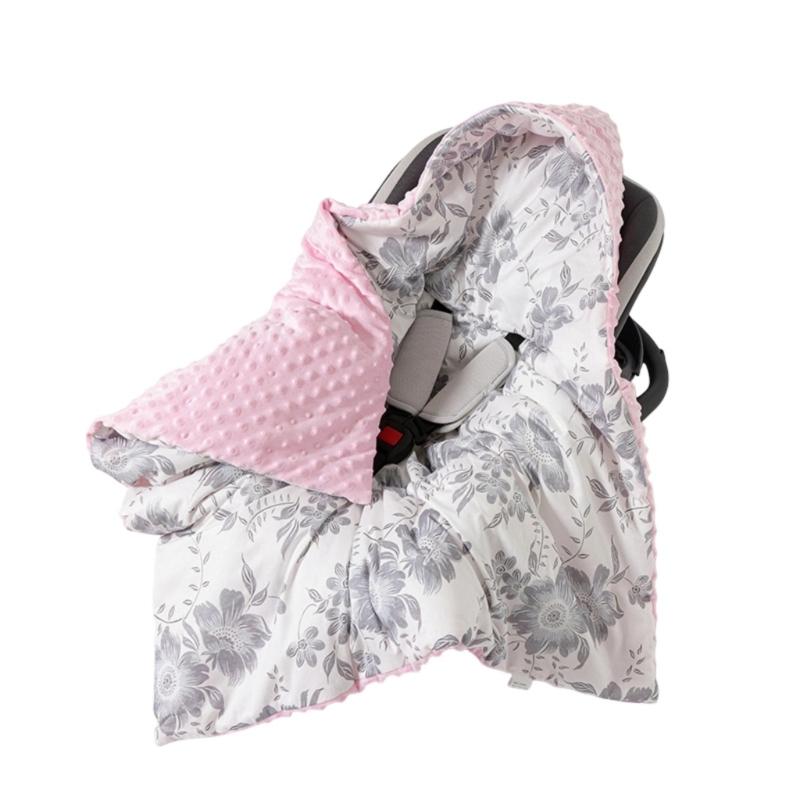 Multifunctional Hooded Infant Dot Swaddles Blanket Lightweight Cotton For Car Seat Strollers Tummy Time Play Mat