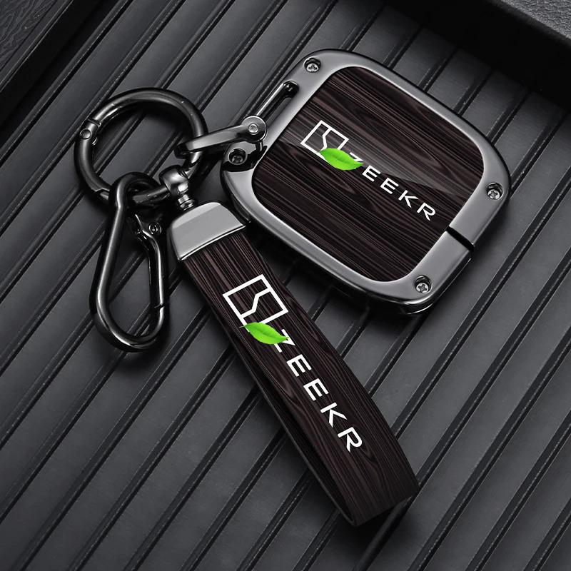 For Geely Zeekr 7X Metal Key Fob Case Keychain Car Styling Car Key Bag Set Anti-Scratch Car Key Chain Cover Protector Decor