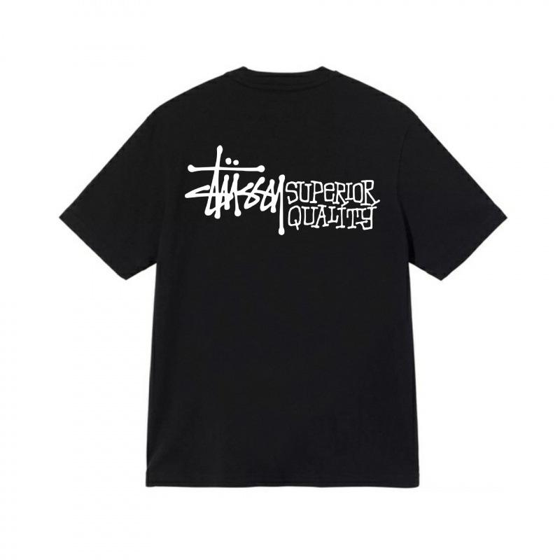 STU Stutucci American trendy brand short-sleeved letter printing summer men's and women's crew neck loose heavy cotton T-shirt