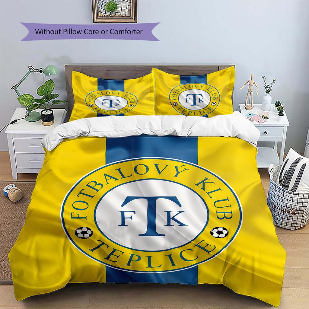 Teplice team logo Pattern Bedding Home Decoration Birthday Gift (1 * duvet cover + 2 * pillowcase, without core)