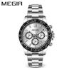 Men'S Watch, Multifunctional Waterproof Chronograph Business Steel Watch Versatile Sports Watch 8104