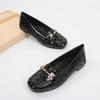 New Classic Women's Flat Shoes Square Head Shallow Mouth Soft Bottom Comfortable Work and Leisure Small Leather Shoes 35-42