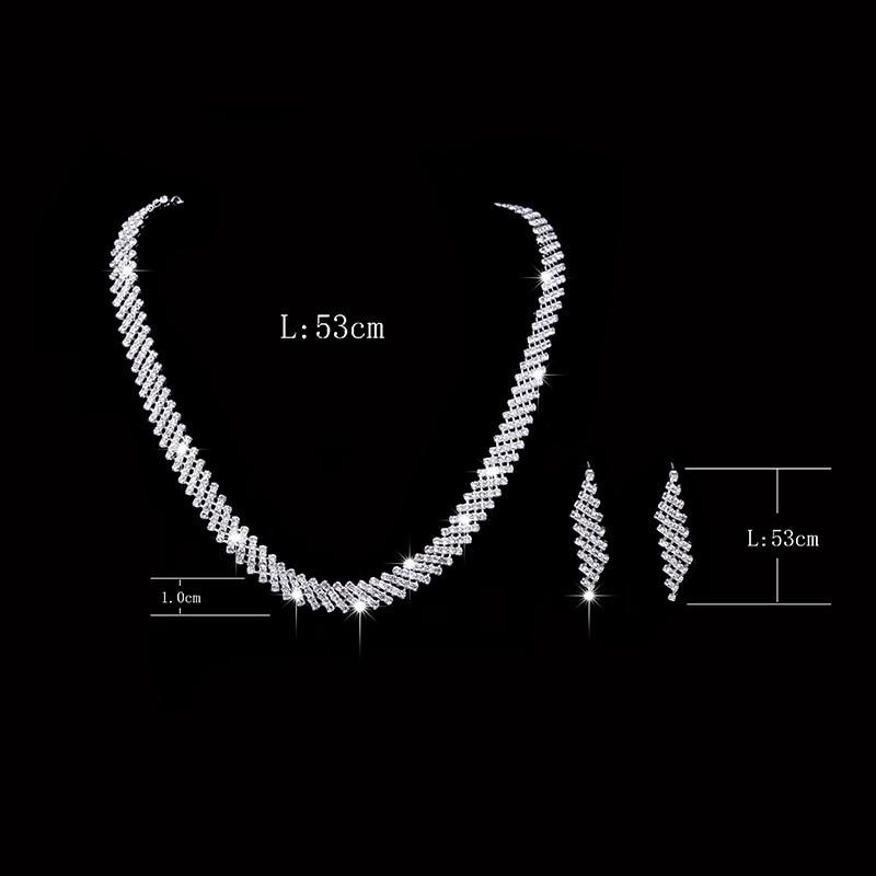 Chic Stylish Braidal Jewelry Sets High End Crystalline Zirconia Women Nuptial Wedding Occasion Earrings Pendant Necklace Set Engagement Color