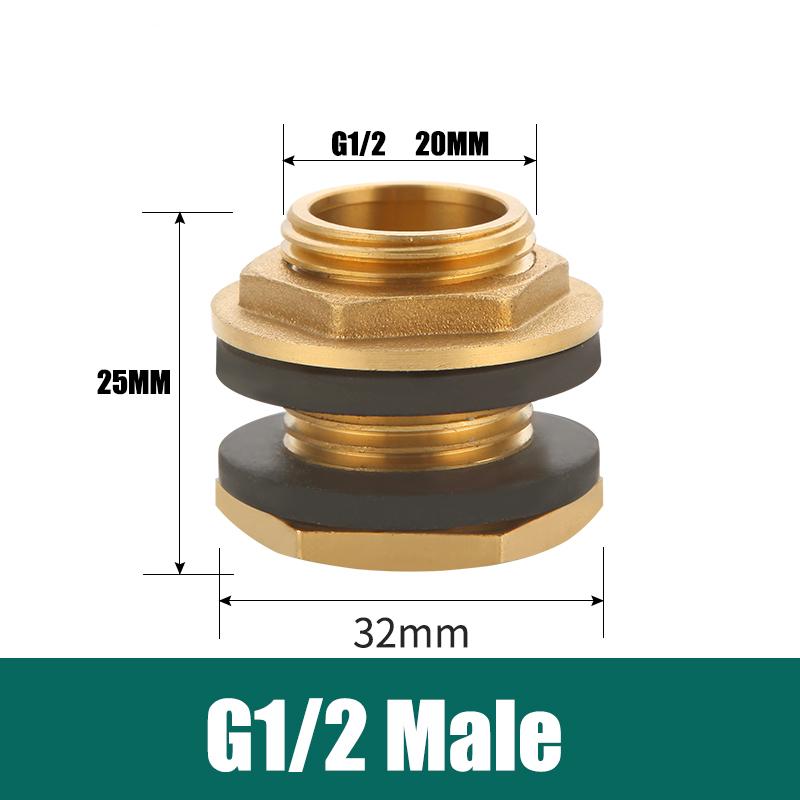 

Full Copper Thickened Water Tank Connector 1/2 -2 Water Tower Water Bucket Inner and Outer Thread Drain Interface Hardware