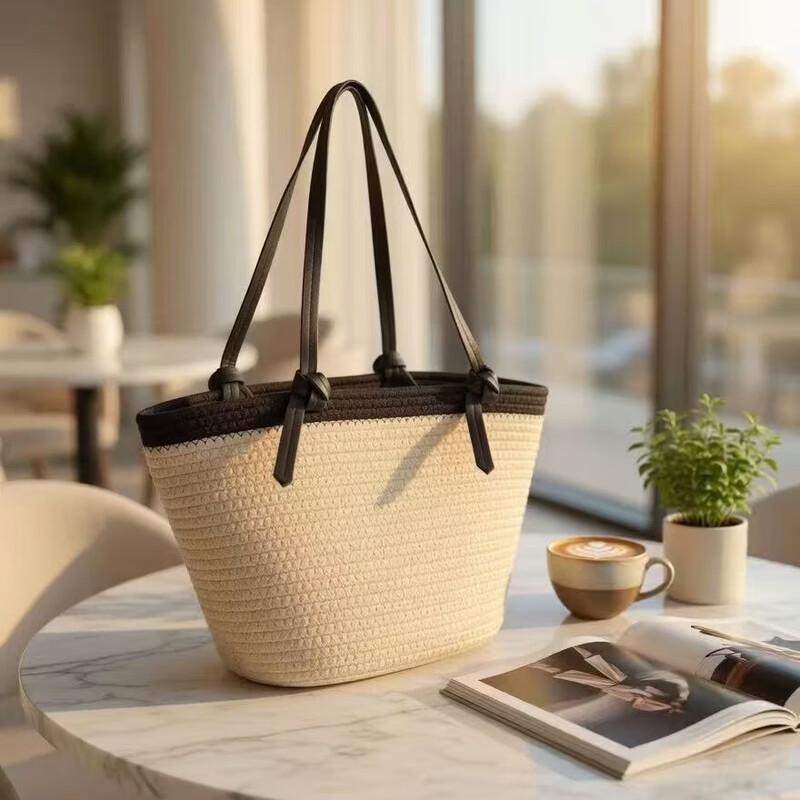 Kairui Commuter Woven Straw Tote Bag