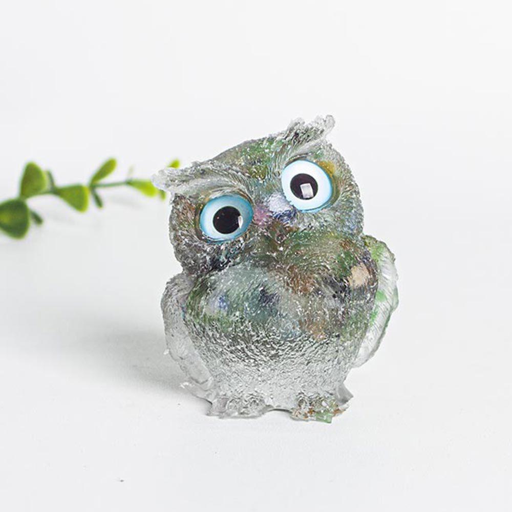 Natural Crystal Owl Car Ornament For Office Desk Decor Gift For Kids
