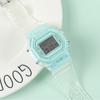 Factory Direct LED Electronic Watch Student Sports Outdoor Watch Digital Multifunctional Waterproof Matcha Green Small Square Watch