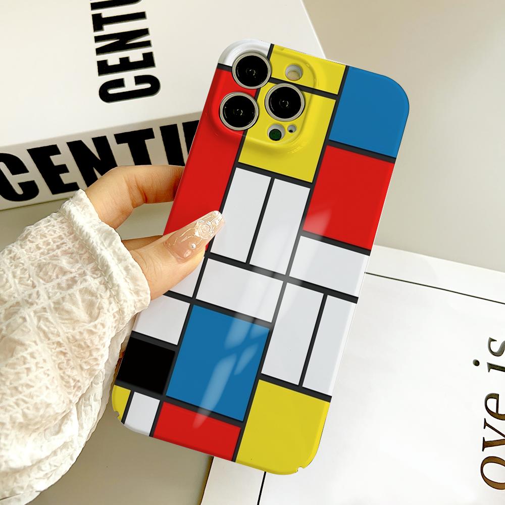 Piet Mondrian Phone Case FUNDA For IPhone 16 15 14 13 12 11 Plus Pro Max Mini Precise Hole Matching Film Covers