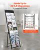 Brochure Display Rack, 20 Pockets Magazine Literature Display Stand, Portable Floor Standing Magazine Rack, Metal Newspaper Catalog Holders for Shop,