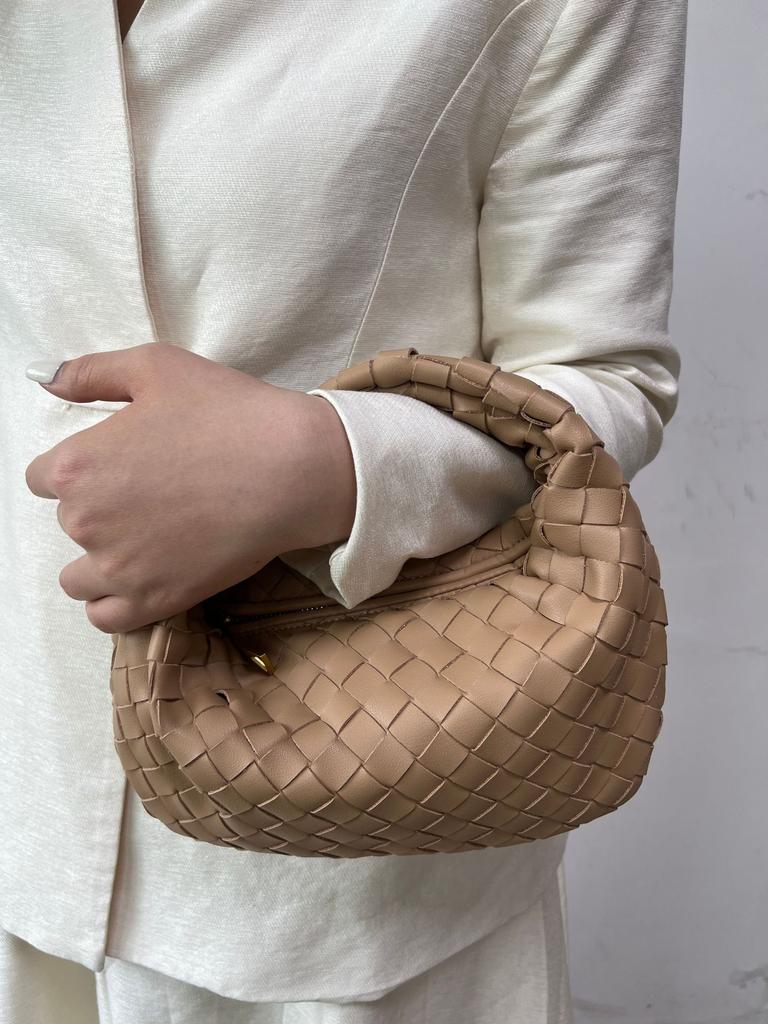 Trend Knödel Damen Tasche vielseitige Schultertasche Temperament Handtasche personalisierte Croissant handgewebt