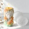 Diy Rose Flowers Relief Girl Portrait Cylinder Mold Handmade Aroma Candle Plaster Resin Silicone Mould Home Decor Craft Molds
