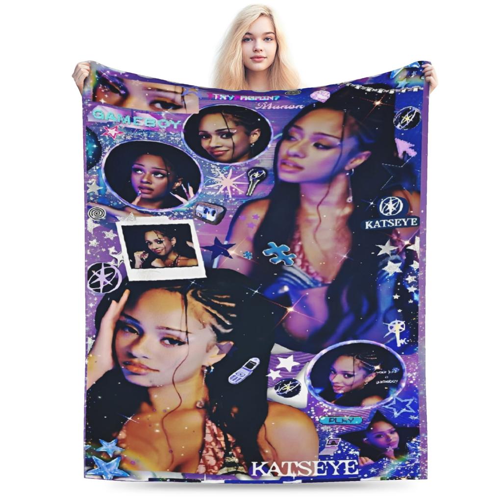 Katseye Kpop Gestrickte Decken Fleece Lara Manon Megan Leichte Überwurfdecke für Bettwäsche Sofa Bett Teppich