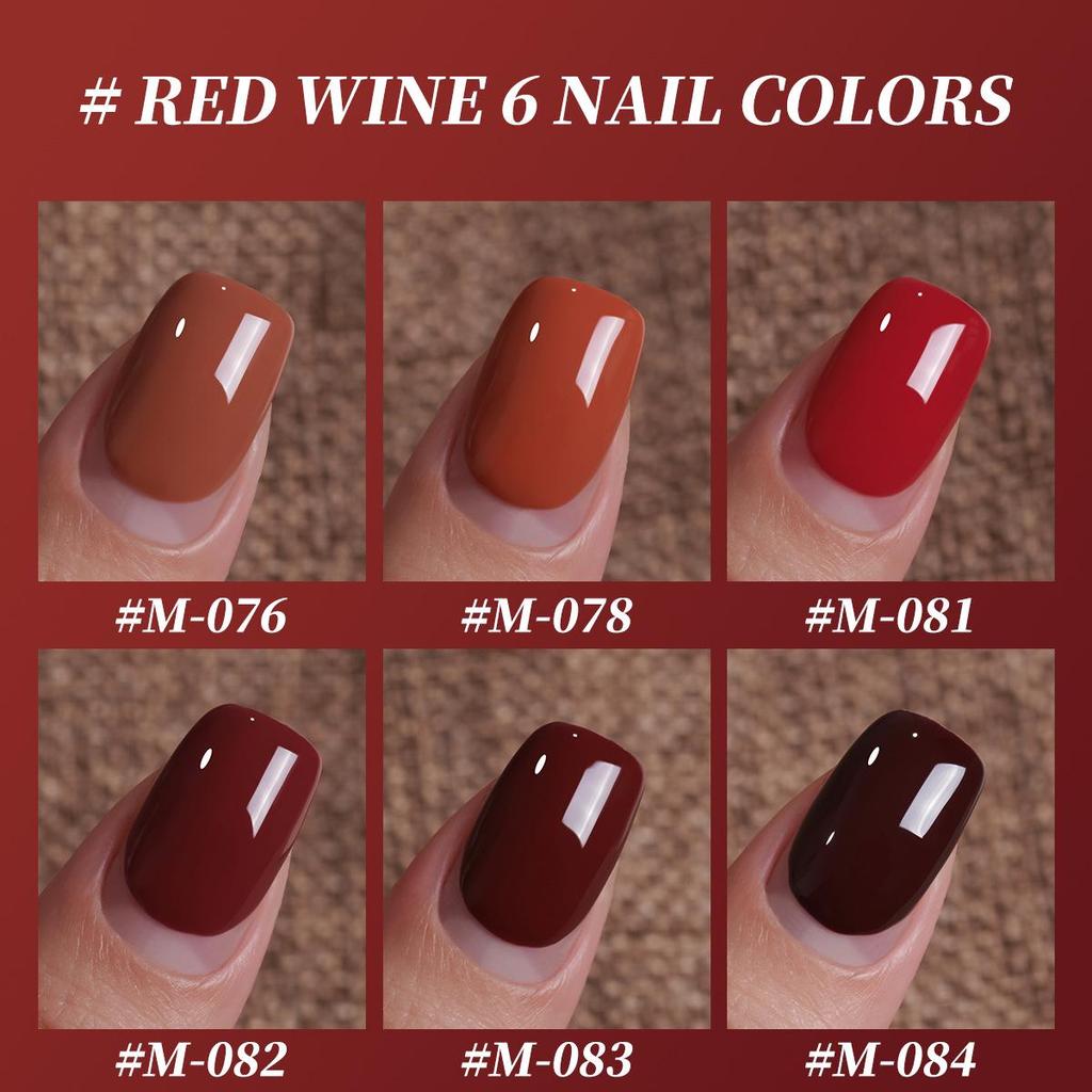 2025 Red Retro Whitening Caramel Gel Nail Polish Set for Manicure