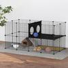 Small Animal Playpen 57.09x29.53x29.53in Portable Metal Fence for Guinea Pigs/Bunny/Hedgehogs/Chickens
