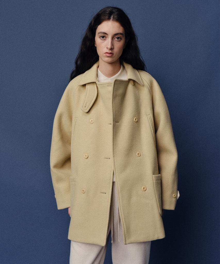Baie Oud Wool Double Half Coat_Butter